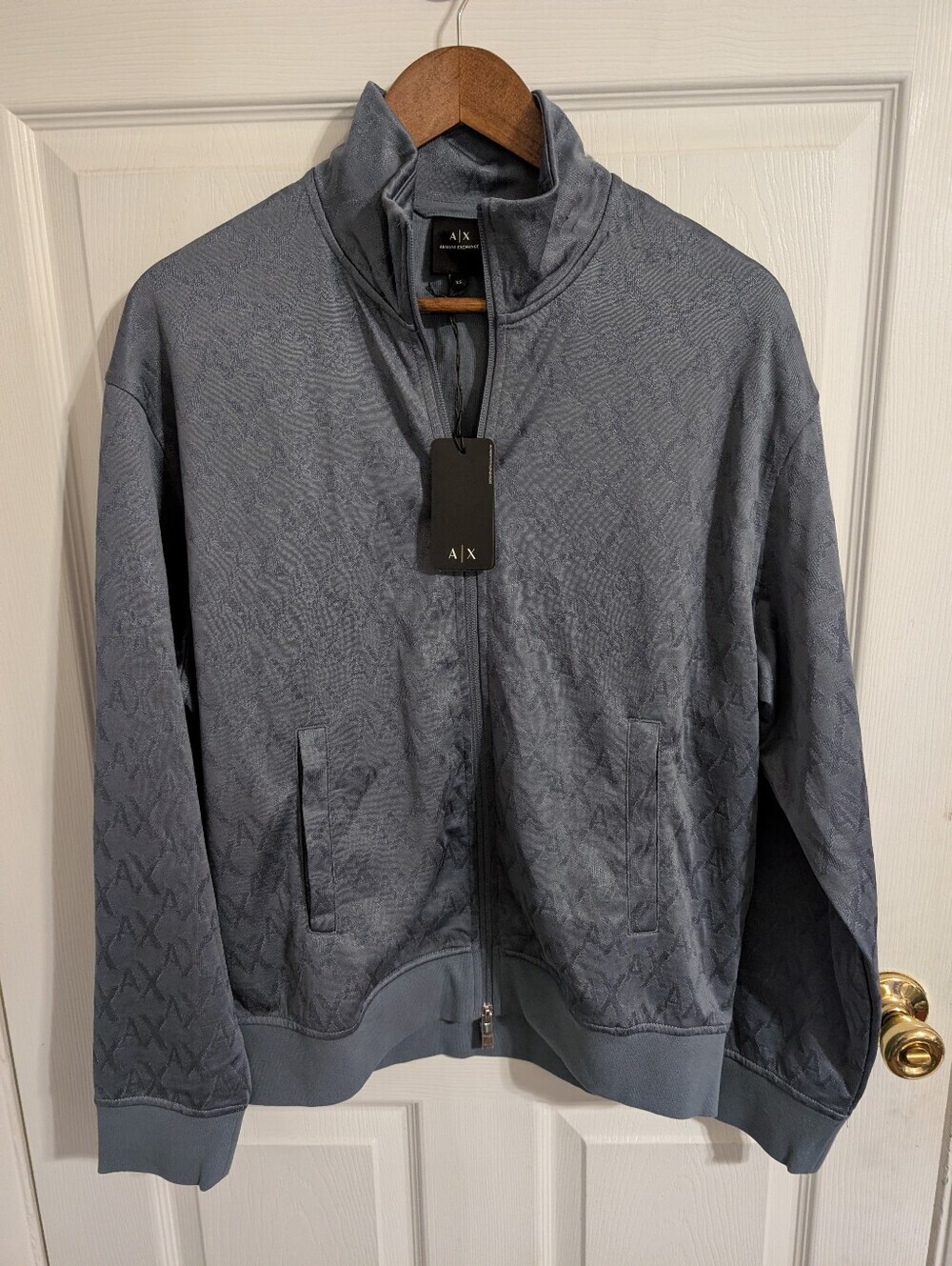 New Armani Exchange Mens Jacket Blue Full Zip Size XS